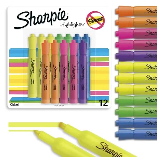 Sharpie Tank Highlighters Review: 12-Count Chisel Tip Set