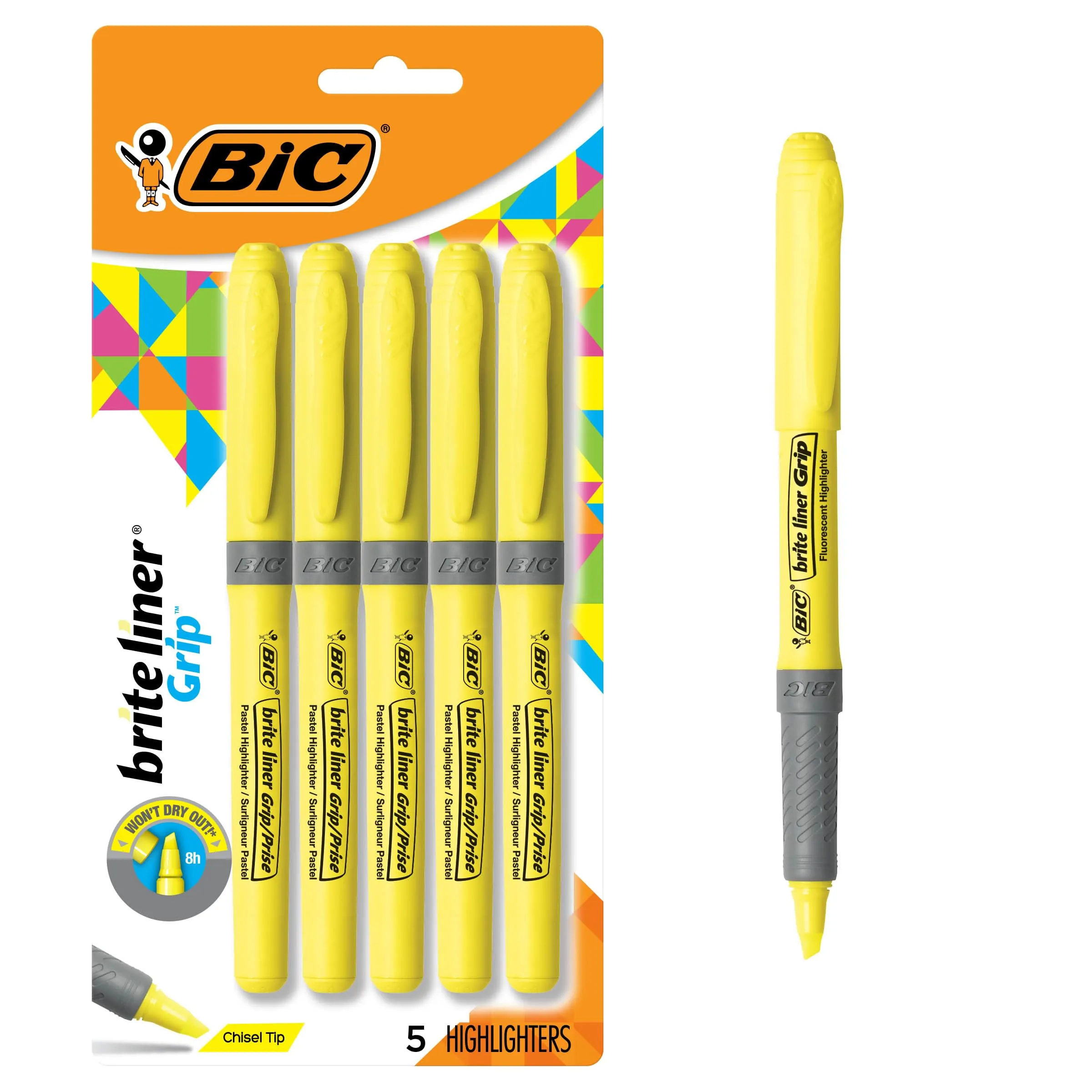 BIC Brite Liner Grip Highlighters Review: Yellow 5-Pack image 8