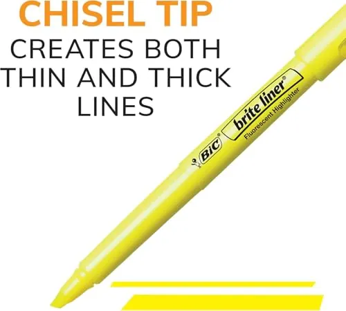 BIC Brite Liner Highlighters Review: 12-Count Chisel Tips image 3