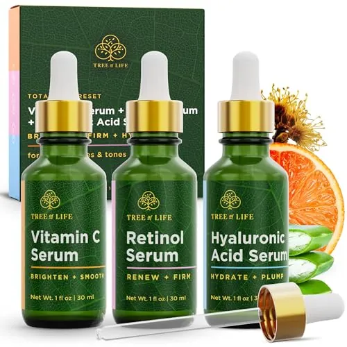Tree of Life Face Serum Set Review: Vitamin C, Retinol Trio
