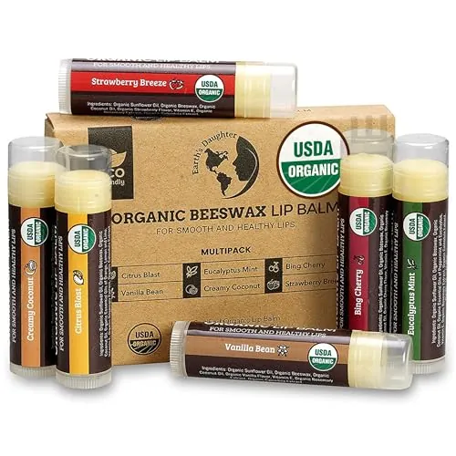 Earth's Daughter USDA Organic Lip Balm 6-Pack R...