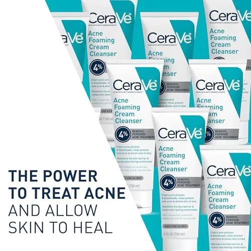 CeraVe Acne Foaming Cream Cleanser Review: 4% BPO Wash image 2