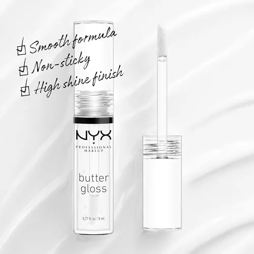 NYX Butter Gloss Sugar Glass Review: Clear Lip Gloss image 2
