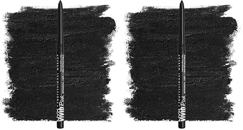 NYX PROFESSIONAL MAKEUP Mechanical Eye Pencil, Vivid Rich Mechanical, Creamy Retractable Eyeliner - Always Onyx (Pack of 2)